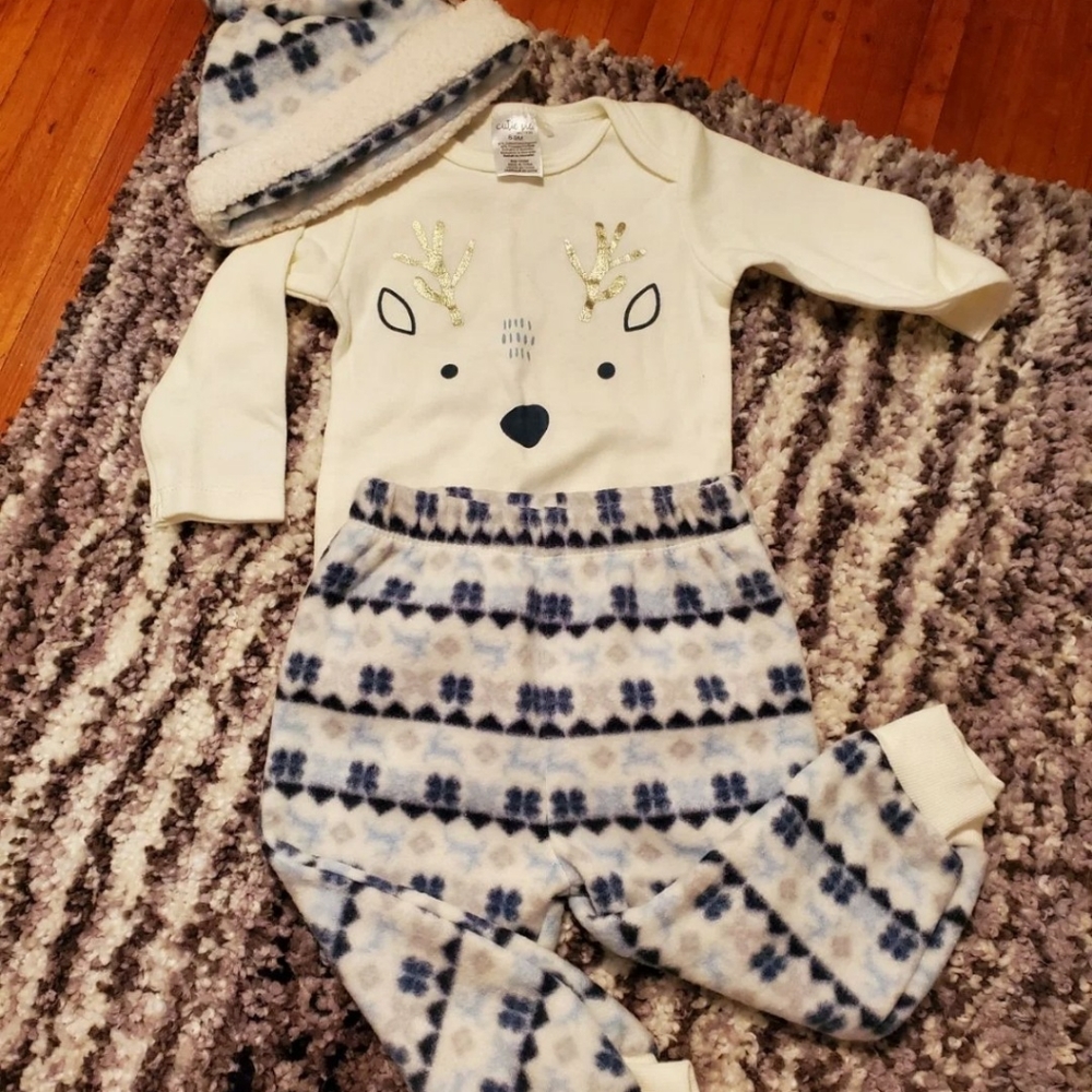 Winter Deer Outfit 6-9 Month